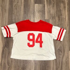 ❤️ Old Navy Red & White Varsity Number 94 Tee – Sporty Retro Style